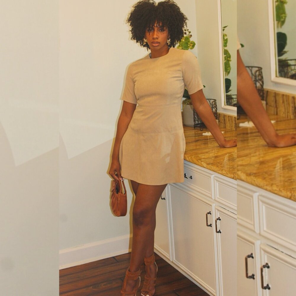 Medium Tan Mini Dress (8)